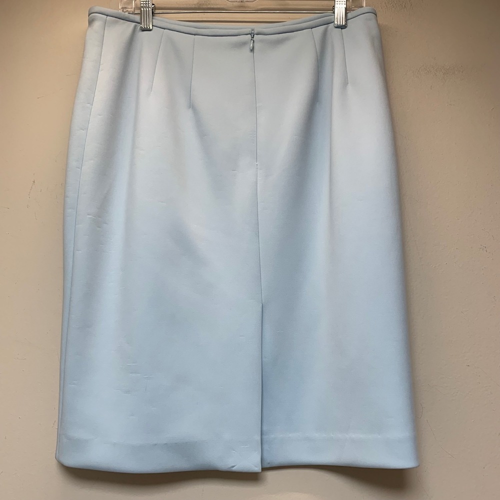 Calvin Klein Skirt Suit Set Womens 12 Light Blue Good Peplum Blazer Pencil Skirt - Picture 11 of 12